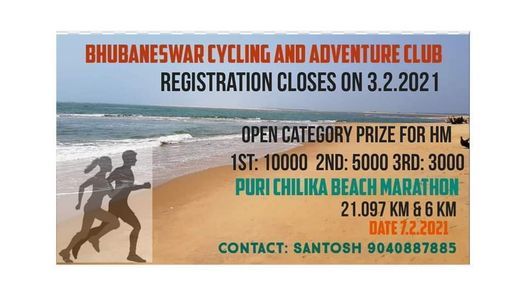 Puri Chilika Beach Marathon 2021