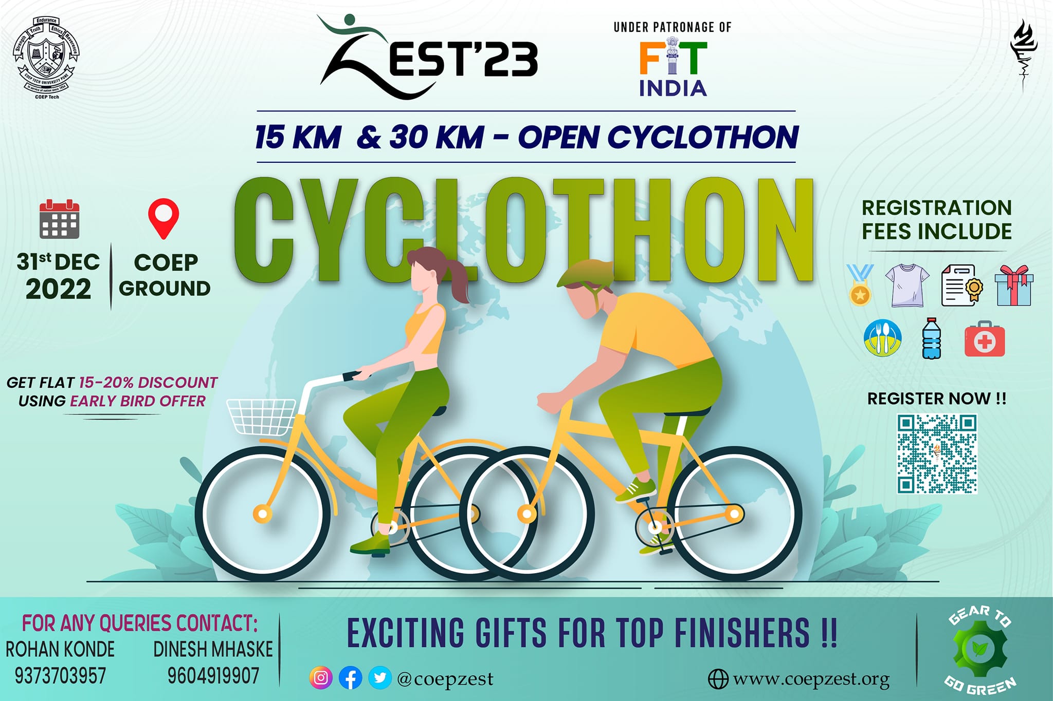 Coep Tech Zest'23 Cyclothon - "gear To Go Green"