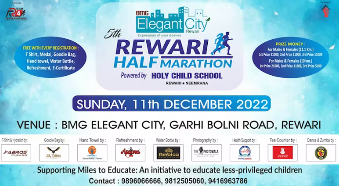 Bmg Elegant City Rewari Half Marathon 2022