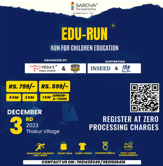 Edu-run Marathon - Run For Children Education (organiser Partner Veda's Yoga Studio Along With Ra)